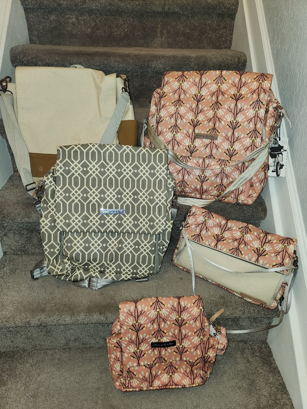 NWT: Petunia Pickle Bottom Boxy Diaper Bag Backpack, Wristlet, and Mini